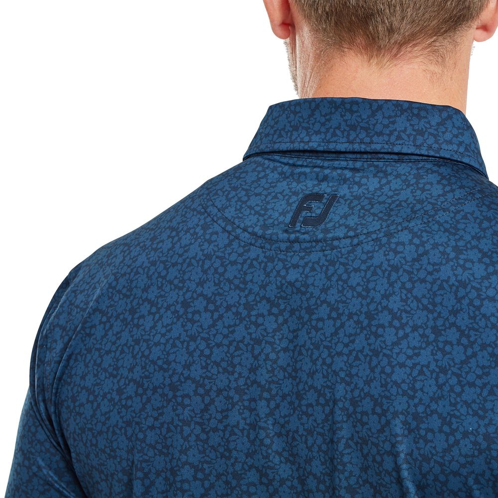 FootJoy Painted Floral Lisle, Navy, pánské golfové tričko