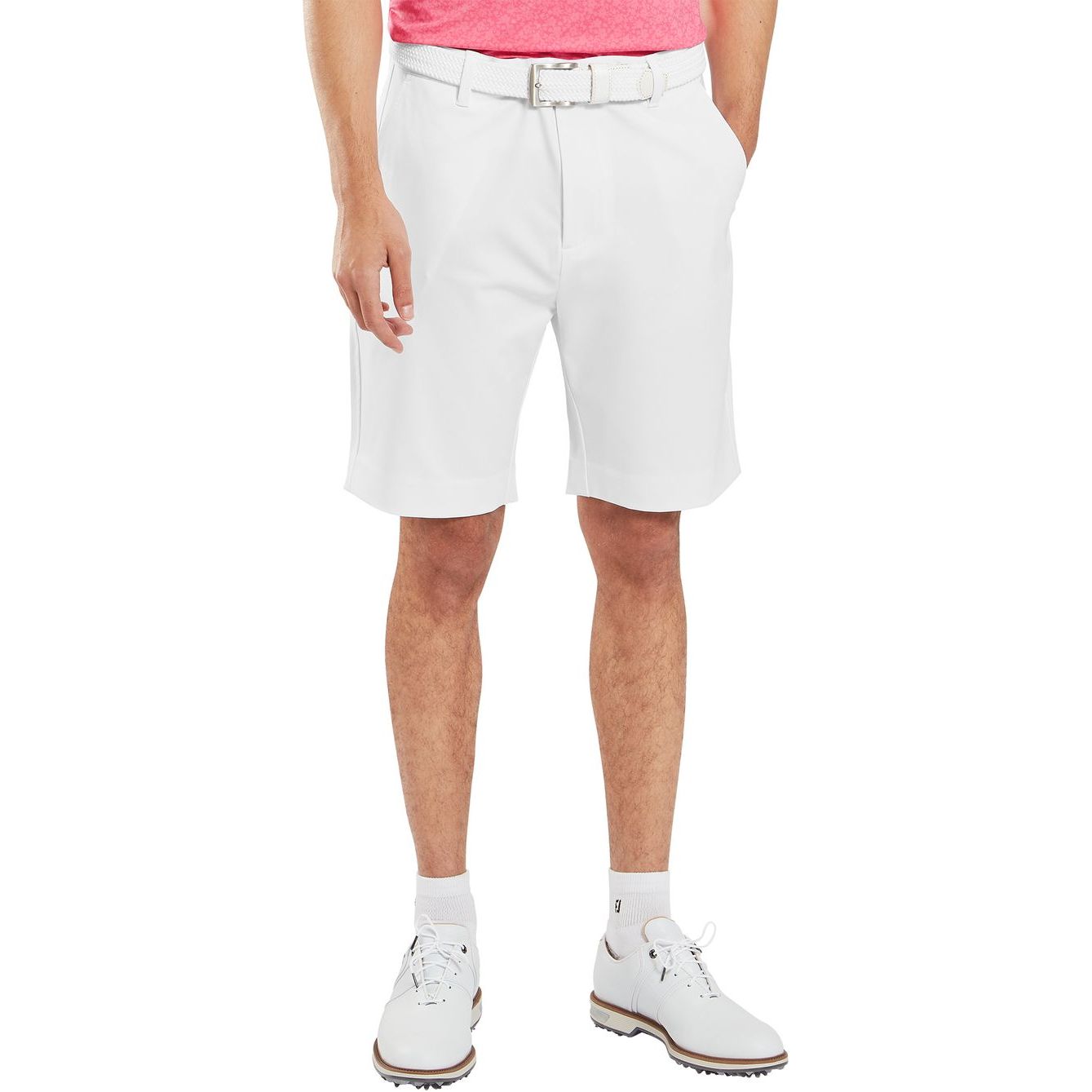 FootJoy Performance Tapered Fit, White, pánské golfové kraťasy