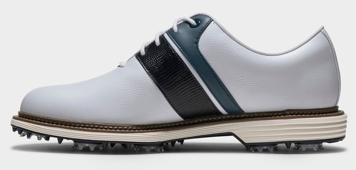 FootJoy Premiere Packard, White, Navy, luxusní pánské golfové boty