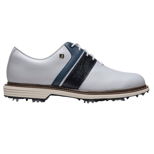 FootJoy Premiere Packard, Weiß, Navy, luxuriöse Herren-Golfschuhe