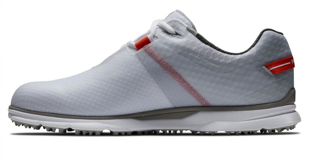 FootJoy Pro SL Sport, White, Grey, Orange, bez spikové