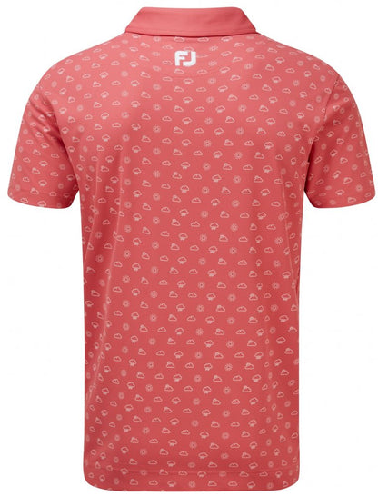FootJoy Smooth Pique Weather Print, Cape Red