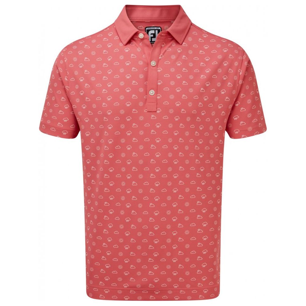 FootJoy Smooth Pique Weather Print, Cape Red