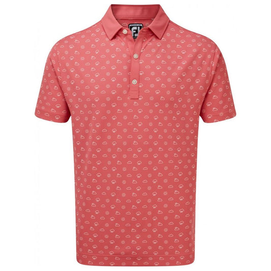 FootJoy Smooth Pique Weather Print, Cape Red