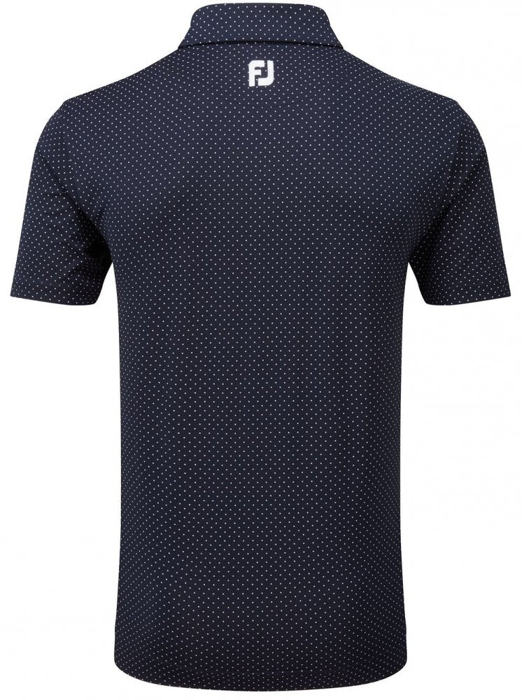 FootJoy Stretch Lisle Dot Print, Navy, pánské golfové tričko