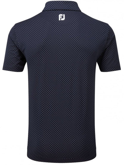 FootJoy Stretch Lisle Dot Print, Navy, pánské golfové tričko