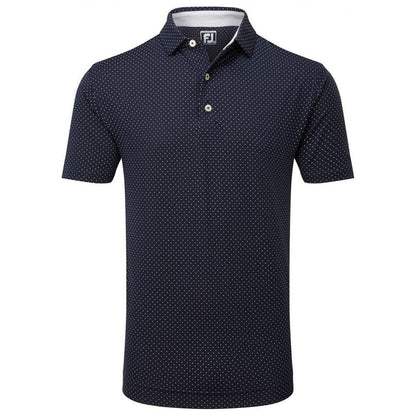 FootJoy Stretch Lisle Dot Print, Navy, pánské golfové tričko