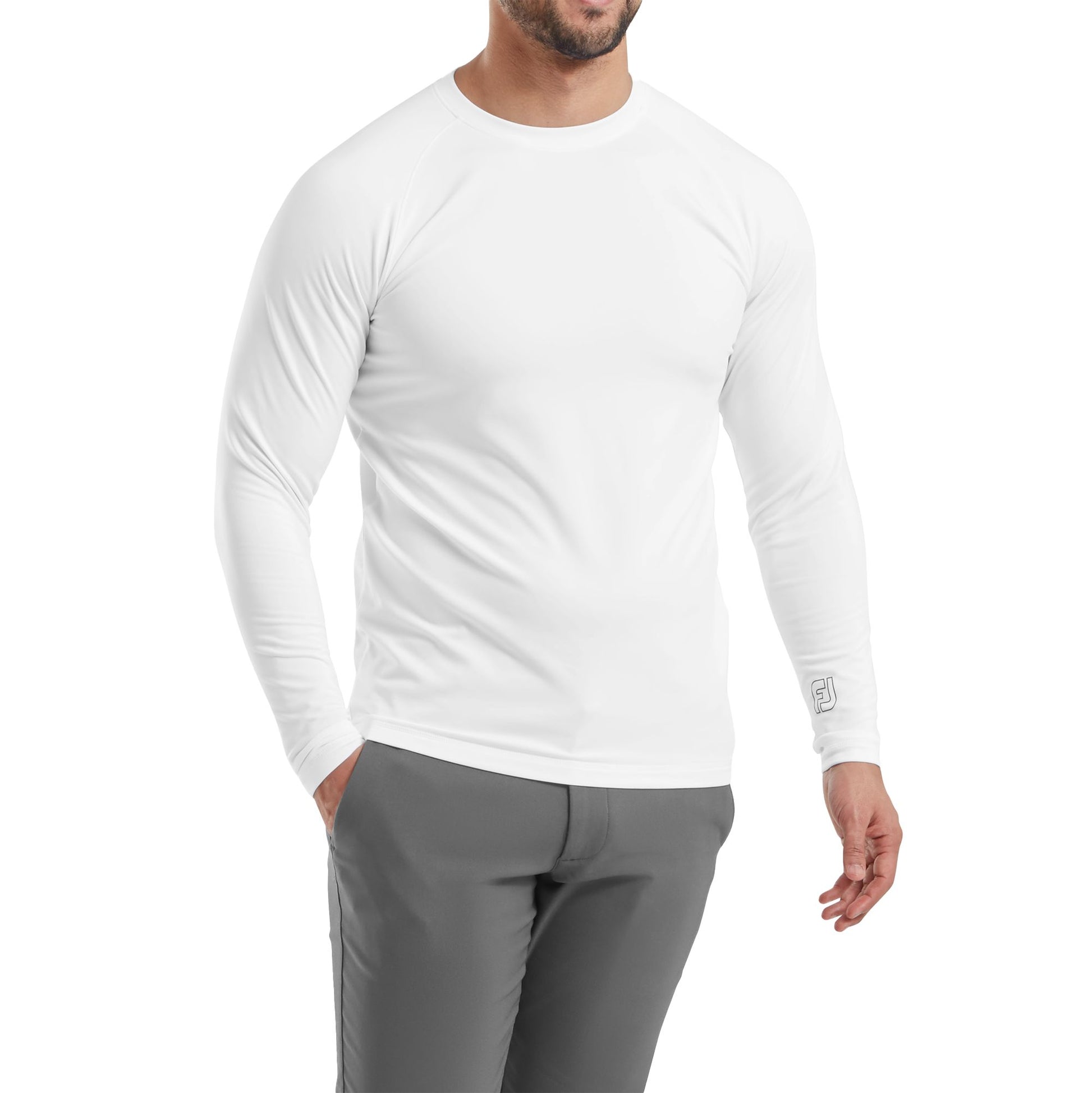 FootJoy ThermoSeries Fleece Baselayer, White, pánské termo tričko