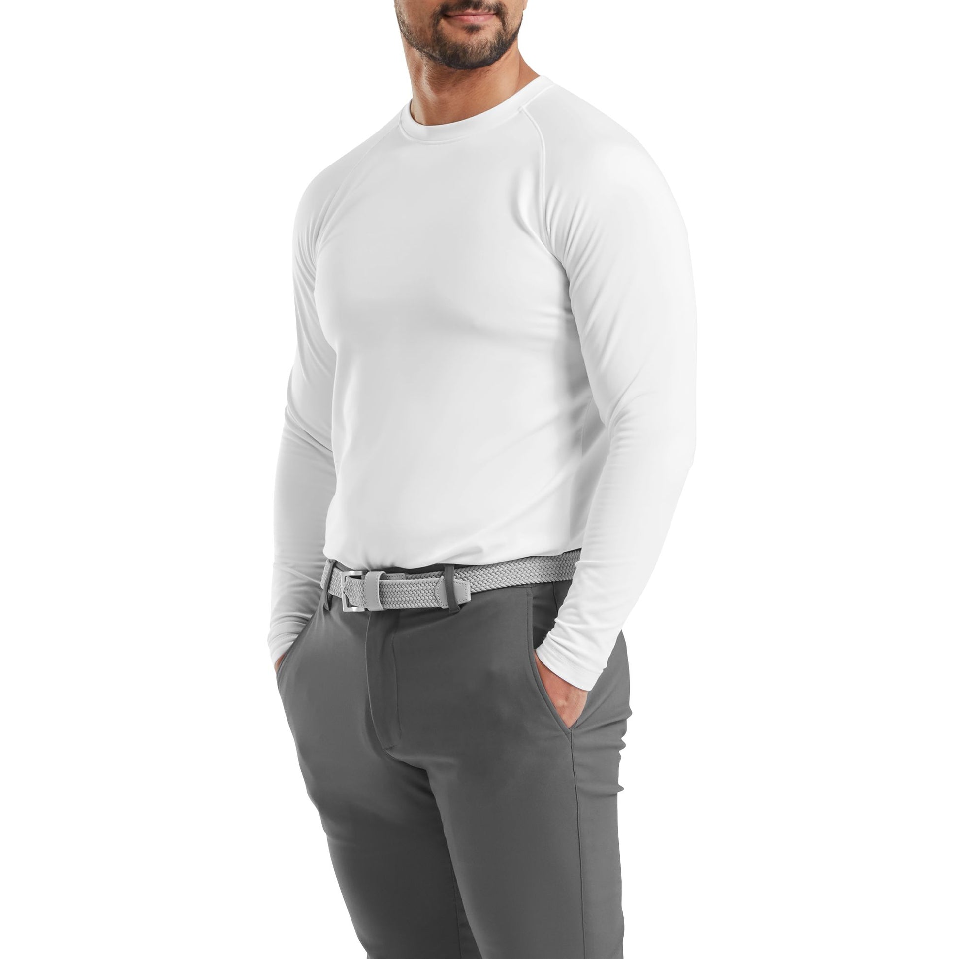 FootJoy ThermoSeries Fleece Baselayer, White, pánské termo tričko