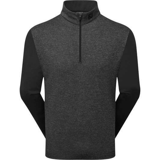 FootJoy Tonal Heather Chill Out, Black, pánská golfová mikina