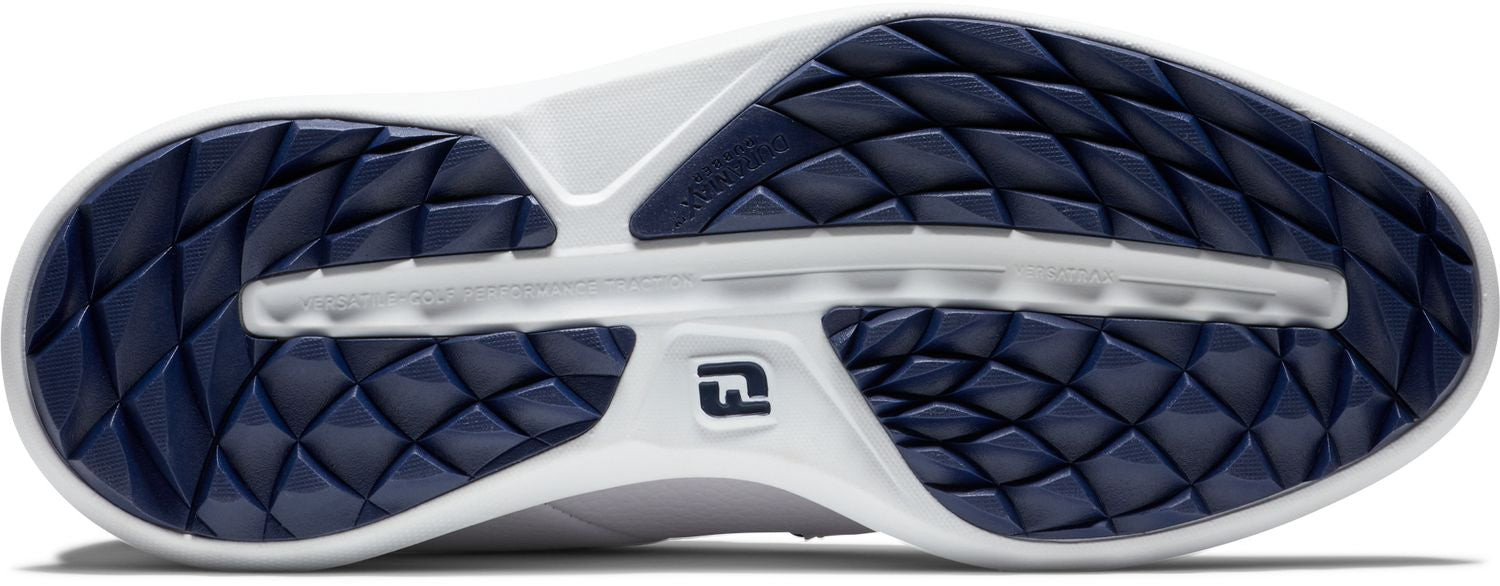 FootJoy Traditions Spikeless, White, Navy Blucher