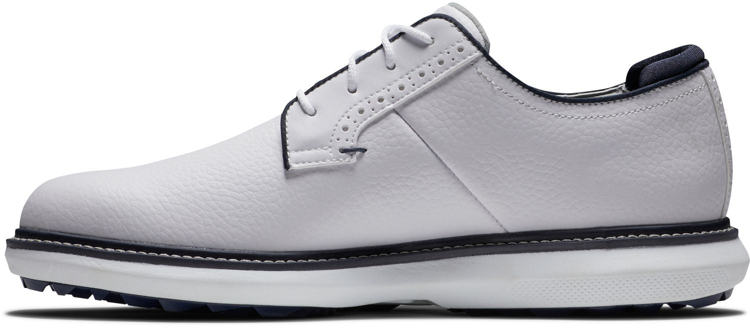 FootJoy Traditions Spikeless, White, Navy Blucher