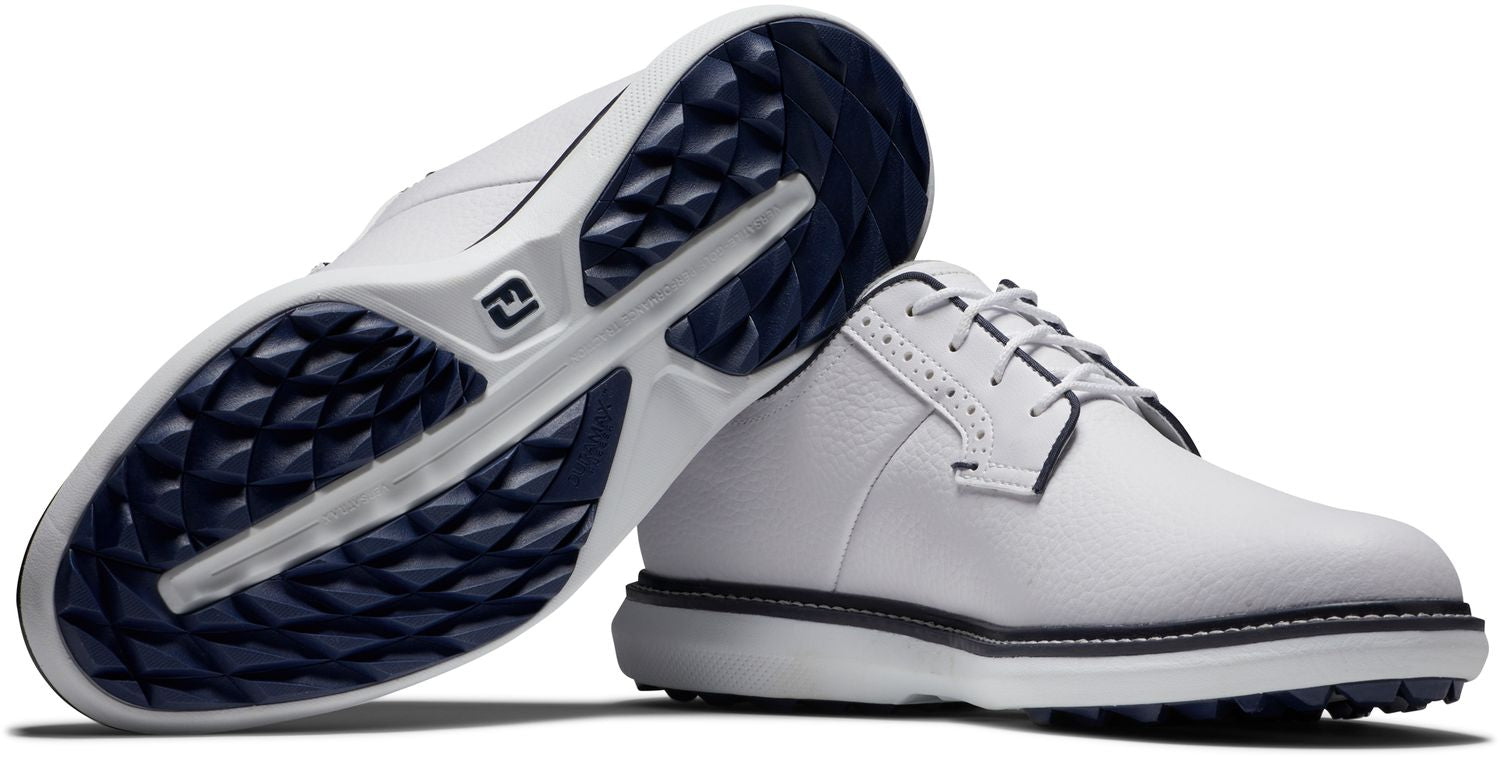 FootJoy Traditions Spikeless, White, Navy Blucher