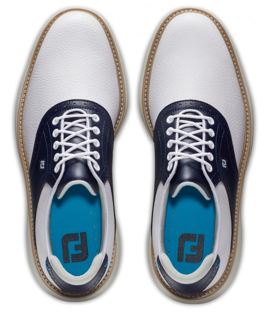 FootJoy Traditions, White, Navy, se spiky