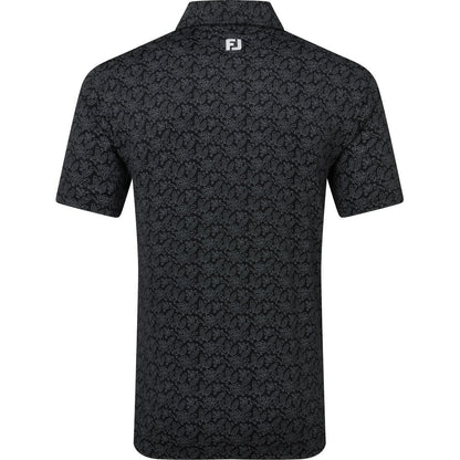 FootJoy Wingtip Floral Lisle, Black, pánské golfové tričko