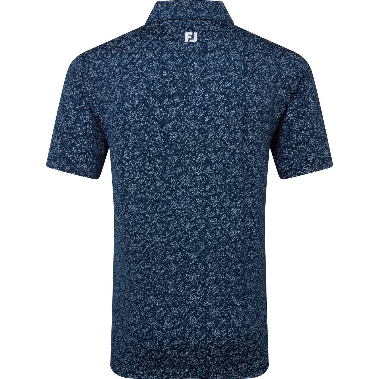 FootJoy Wingtip Floral Lisle, Navy, pánské golfové tričko