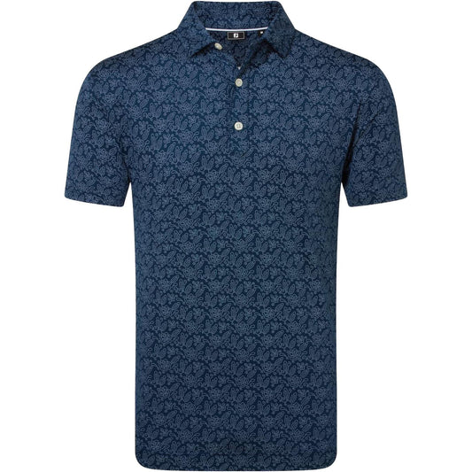 FootJoy Wingtip Floral Lisle, Navy, pánské golfové tričko