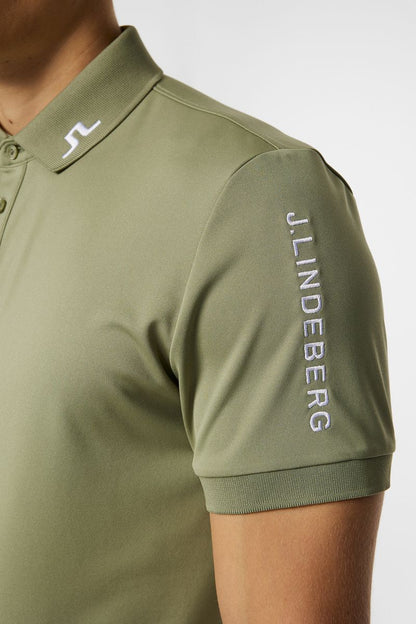 J.Lindeberg Tour Tech Slim Fit Polo, Oil Green, pánské golfové tričko