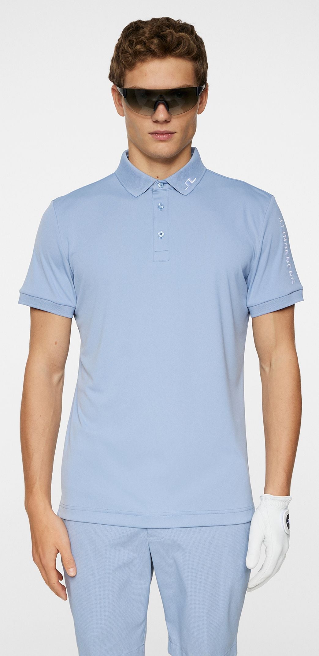J.Lindeberg Tour Tech Slim Fit Polo, Rain Washed, pánské golfové tričko