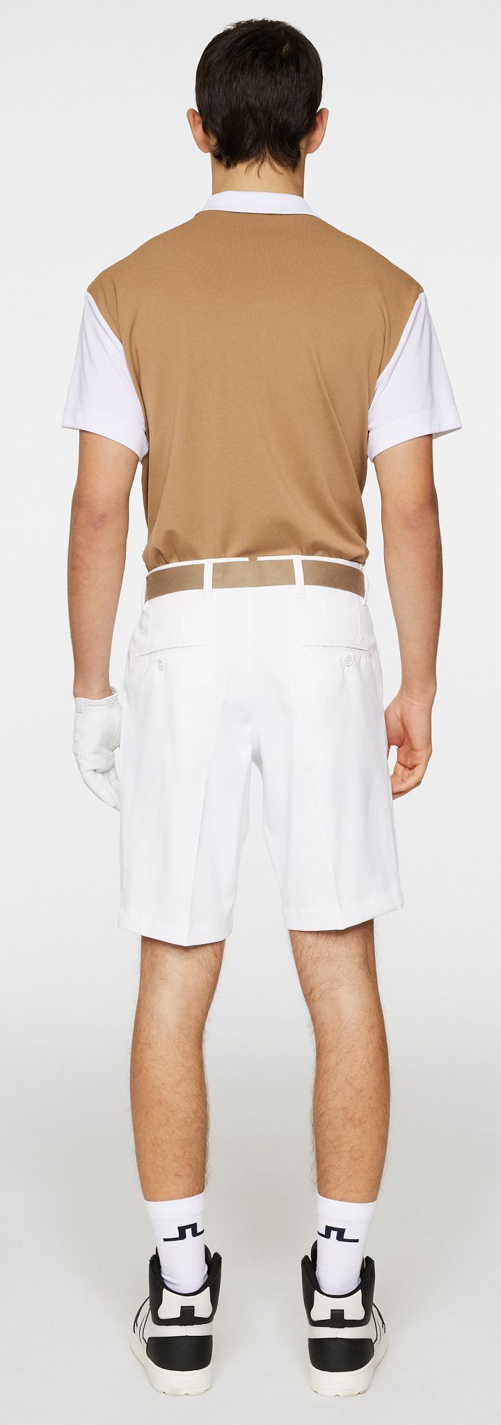 J.Lindeberg Eloy shorts, White, pánské golfové kraťasy