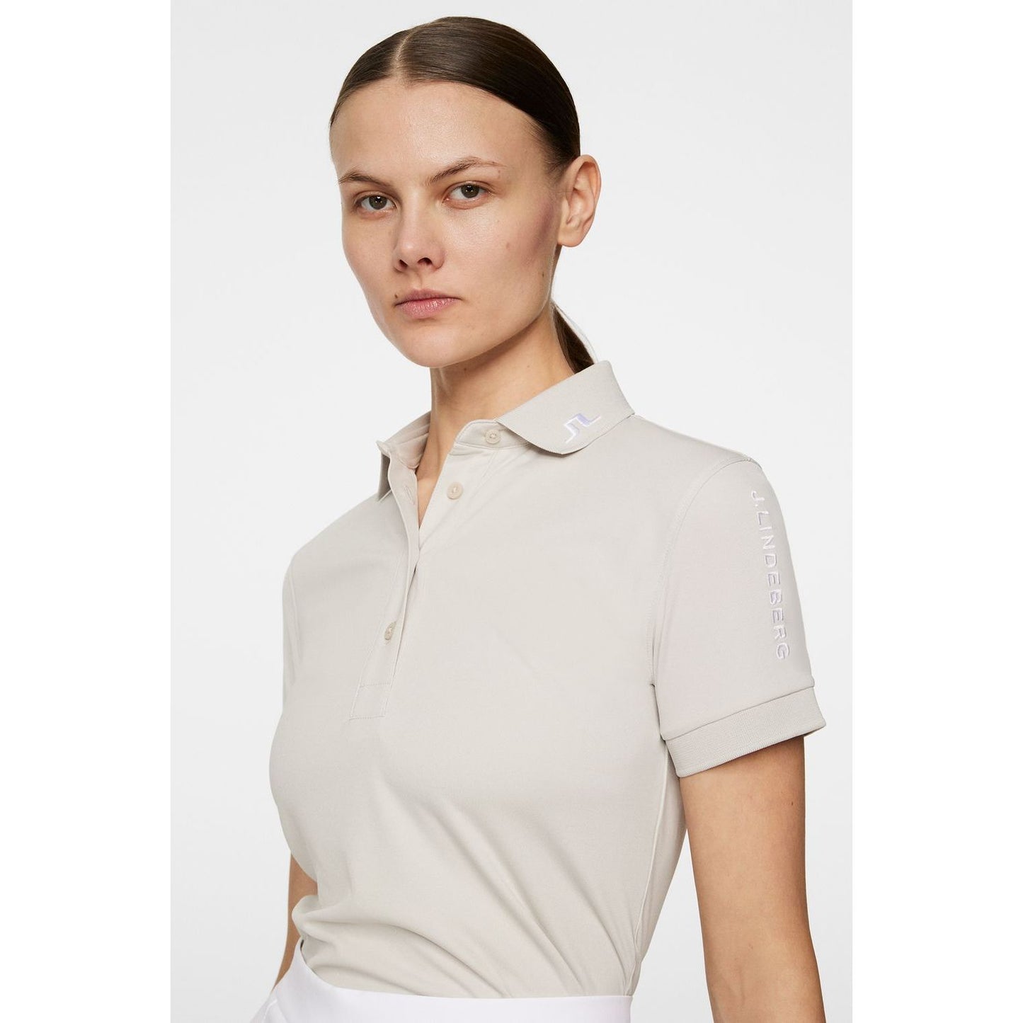 J.Lindeberg Tour Tech Polo, Moonbeam, dámské golfové tričko