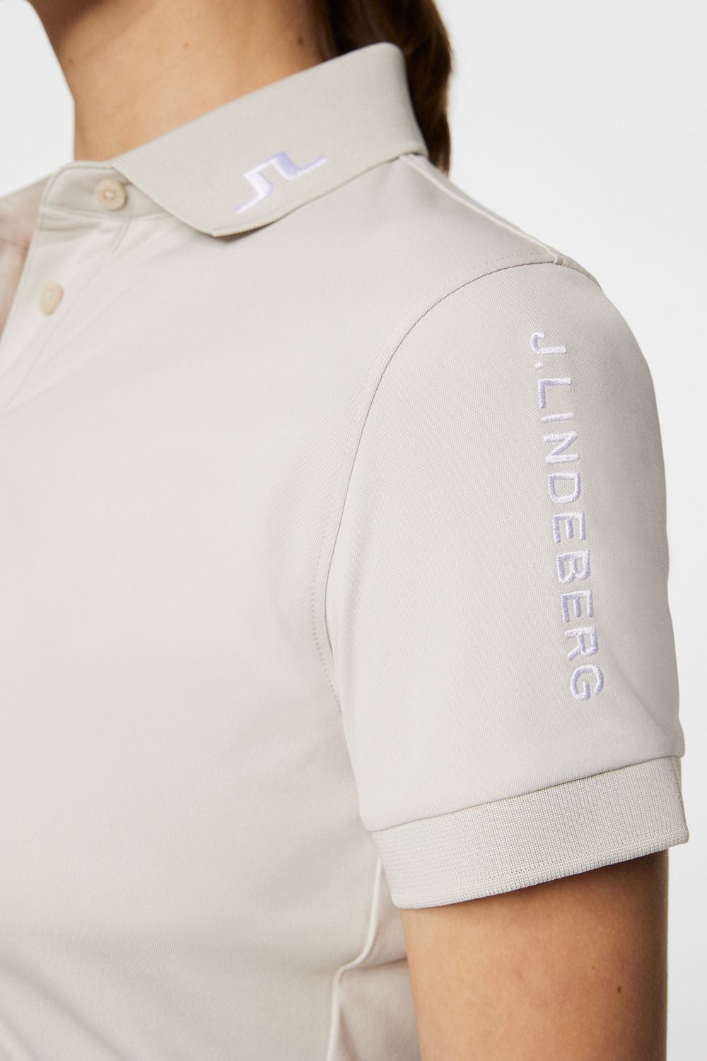 J.Lindeberg Tour Tech Polo, Moonbeam, dámské golfové tričko