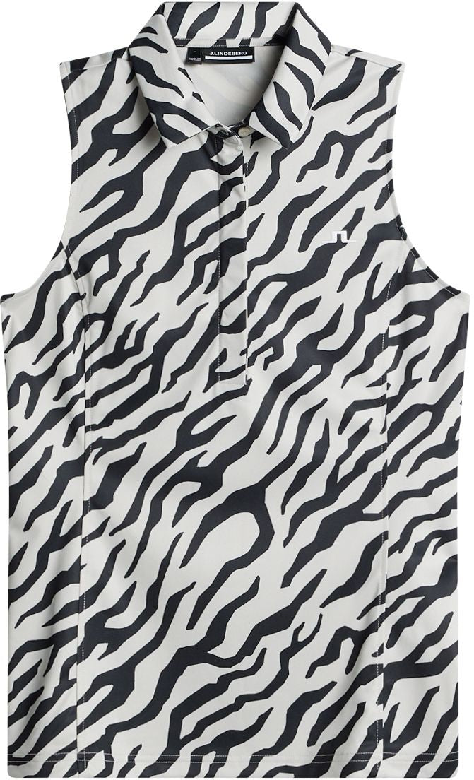 J.Lindeberg Dena Print Sleeveless Top, Tour Tiger Moon Beam, dámské golfové tričko