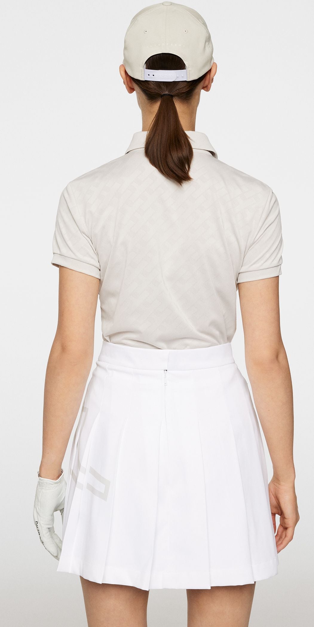 J.Lindeberg Alaya Jacquard Polo, Moonbeam, dámské golfové tričko