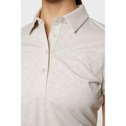 J.Lindeberg Alaya Jacquard Polo, Moonbeam, dámské golfové tričko