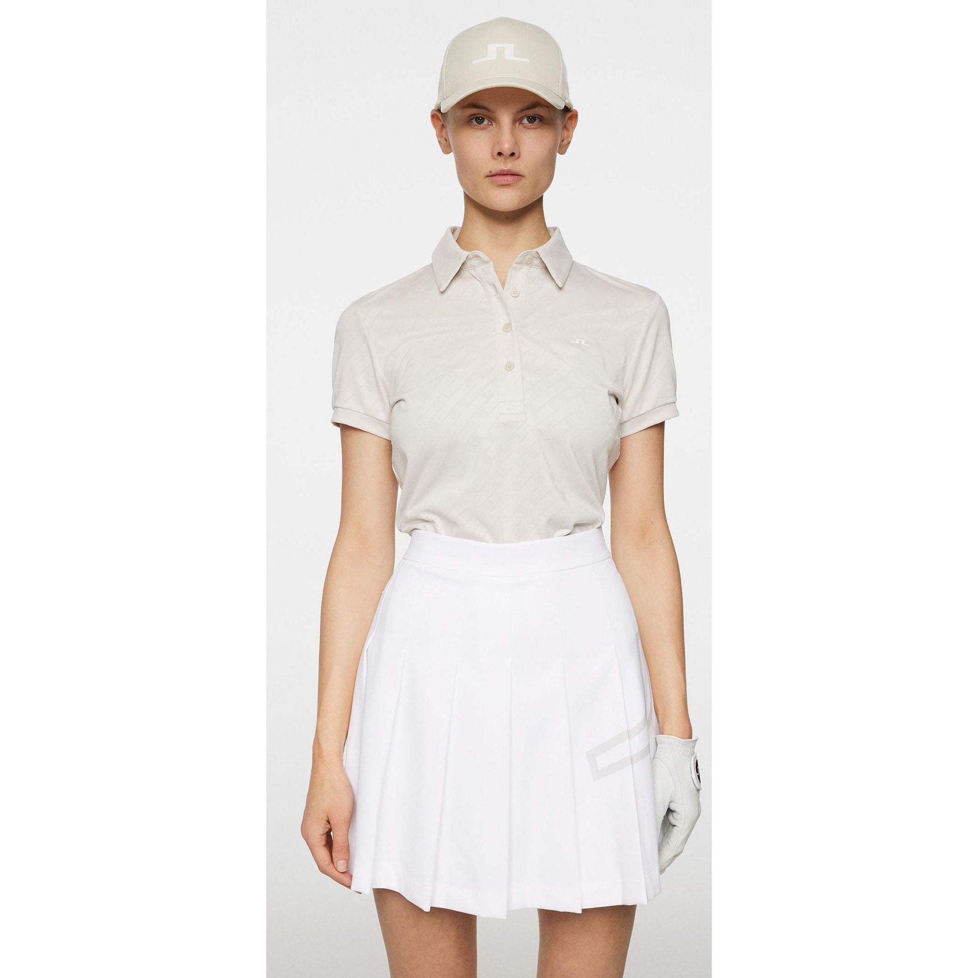 J.Lindeberg Alaya Jacquard Polo, Moonbeam, dámské golfové tričko