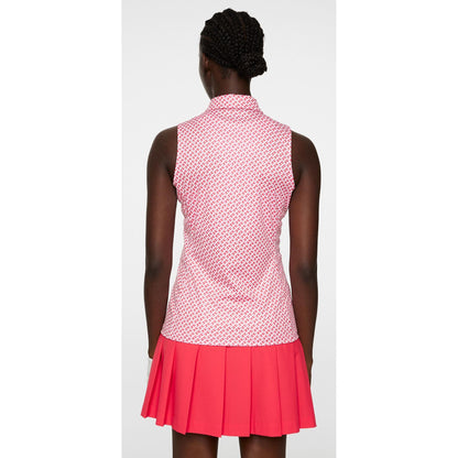 J.Lindeberg Dena Print Sleeveless Top, Tour Geo Pink, dámské golfové tričko