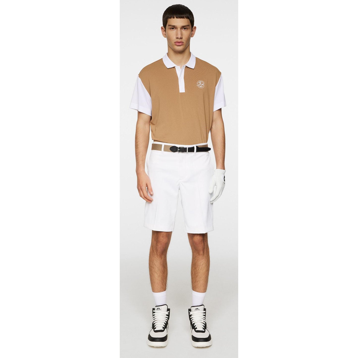 J.Lindeberg Eloy shorts, White, pánské golfové kraťasy