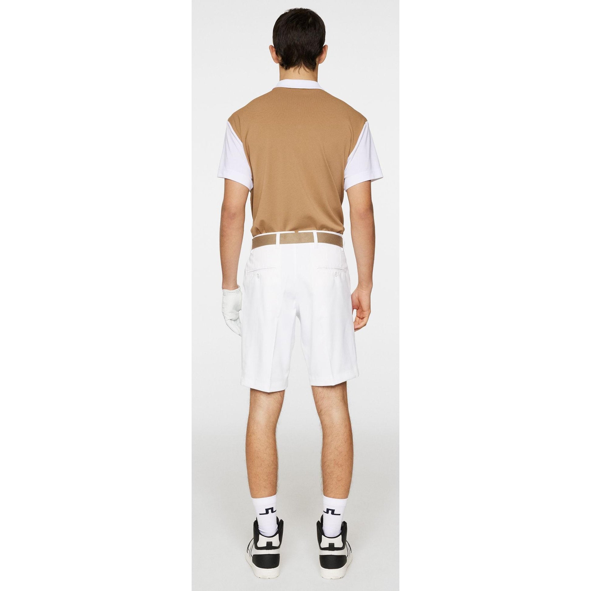J.Lindeberg Eloy shorts, White, pánské golfové kraťasy