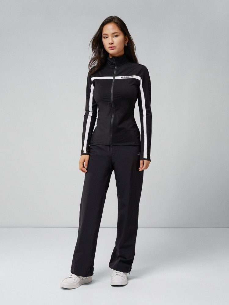 J.Lindeberg Janice Mid Layer, Black, dámská golfová mikina