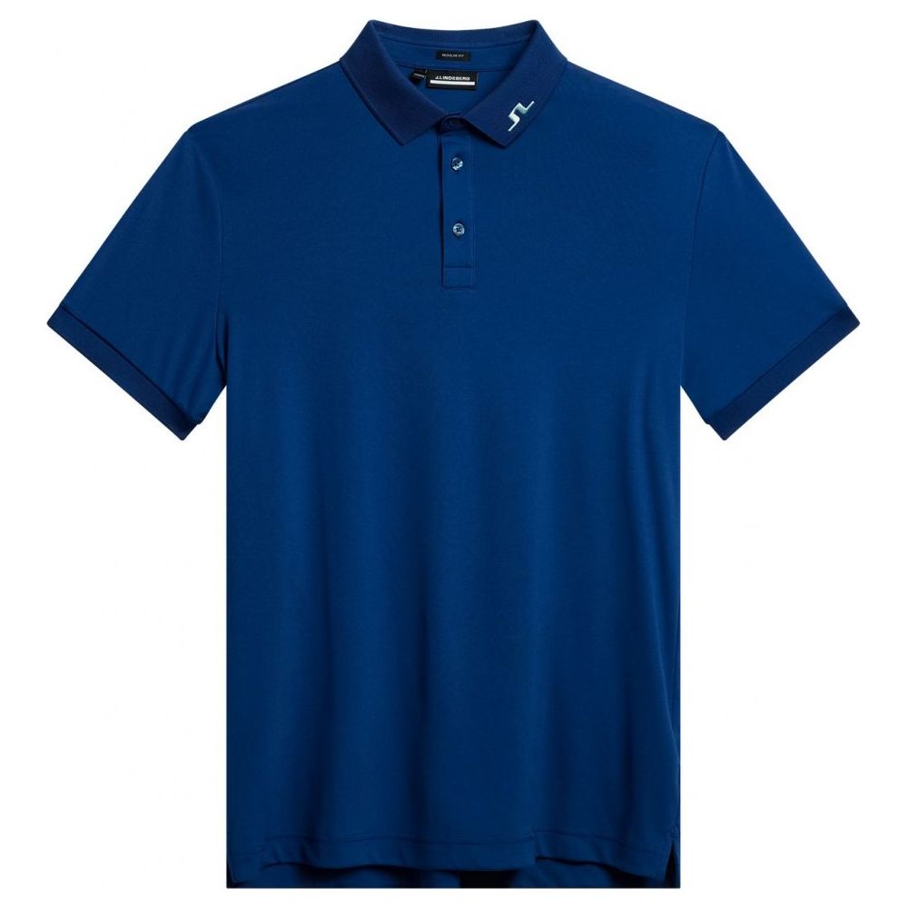 J.Lindeberg KV Regular Fit Print, Estate Blue, pánské golfové tričko J.Lindeberg