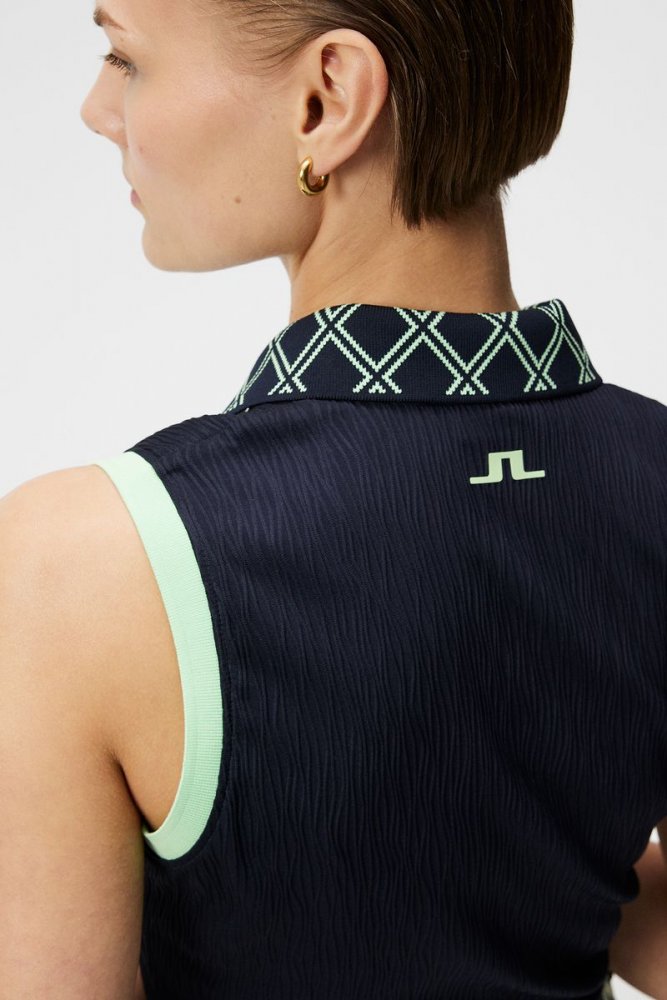 J.Lindeberg Lila Sleeveless Top, JL Navy, dámské golfové tričko