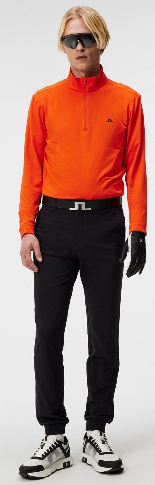 J.Lindeberg Luke Quarter Zip Mid Layer, Tangerine Tango, pánská golfová mikina