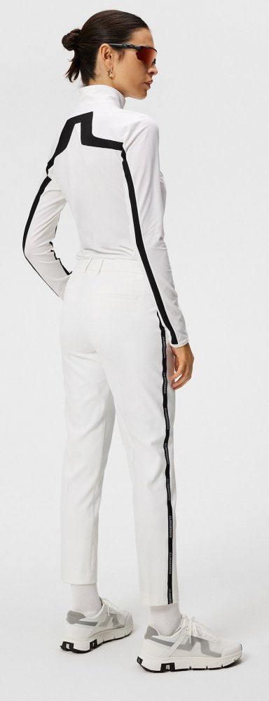 J.Lindeberg Meghan Side Stripe Pant, White, dámské golfové kalhoty