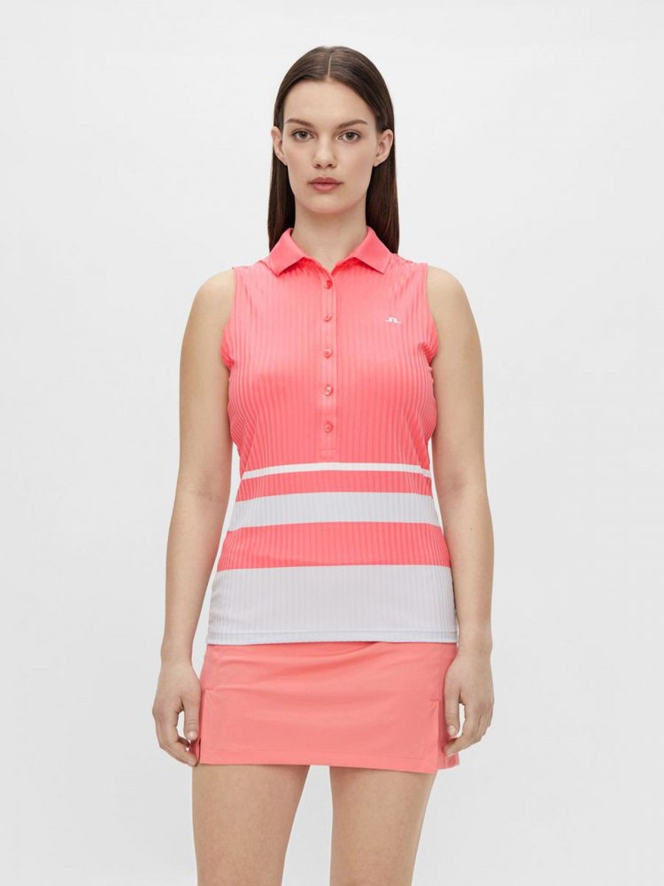 J.Lindeberg Tess Sleveeless Golf Top, Tropical Coral