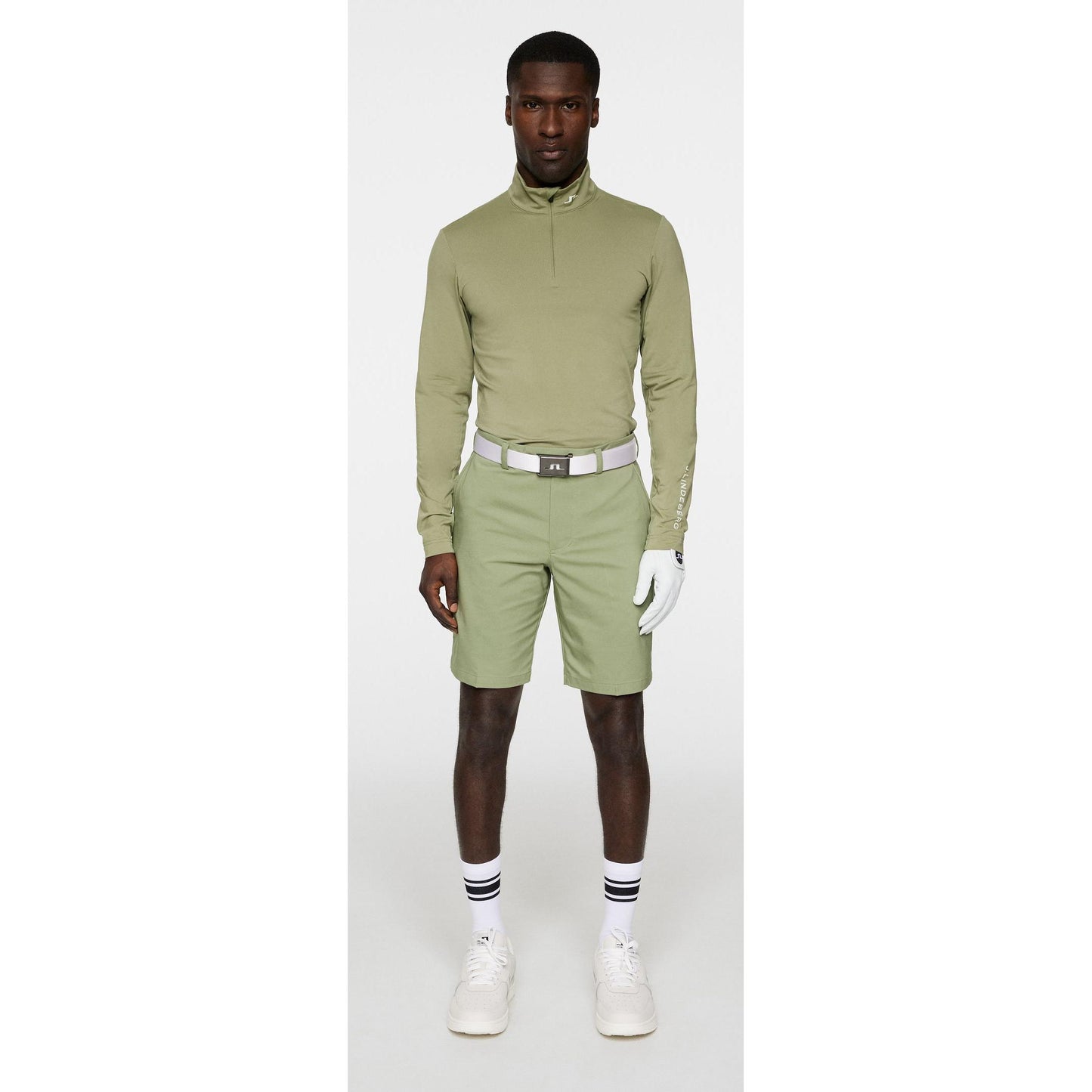 J.Lindeberg Tour Tech Mid Layer, Oil Green, pánská golfová mikina