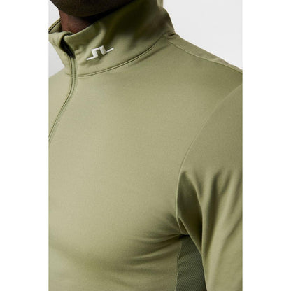 J.Lindeberg Tour Tech Mid Layer, Oil Green, pánská golfová mikina