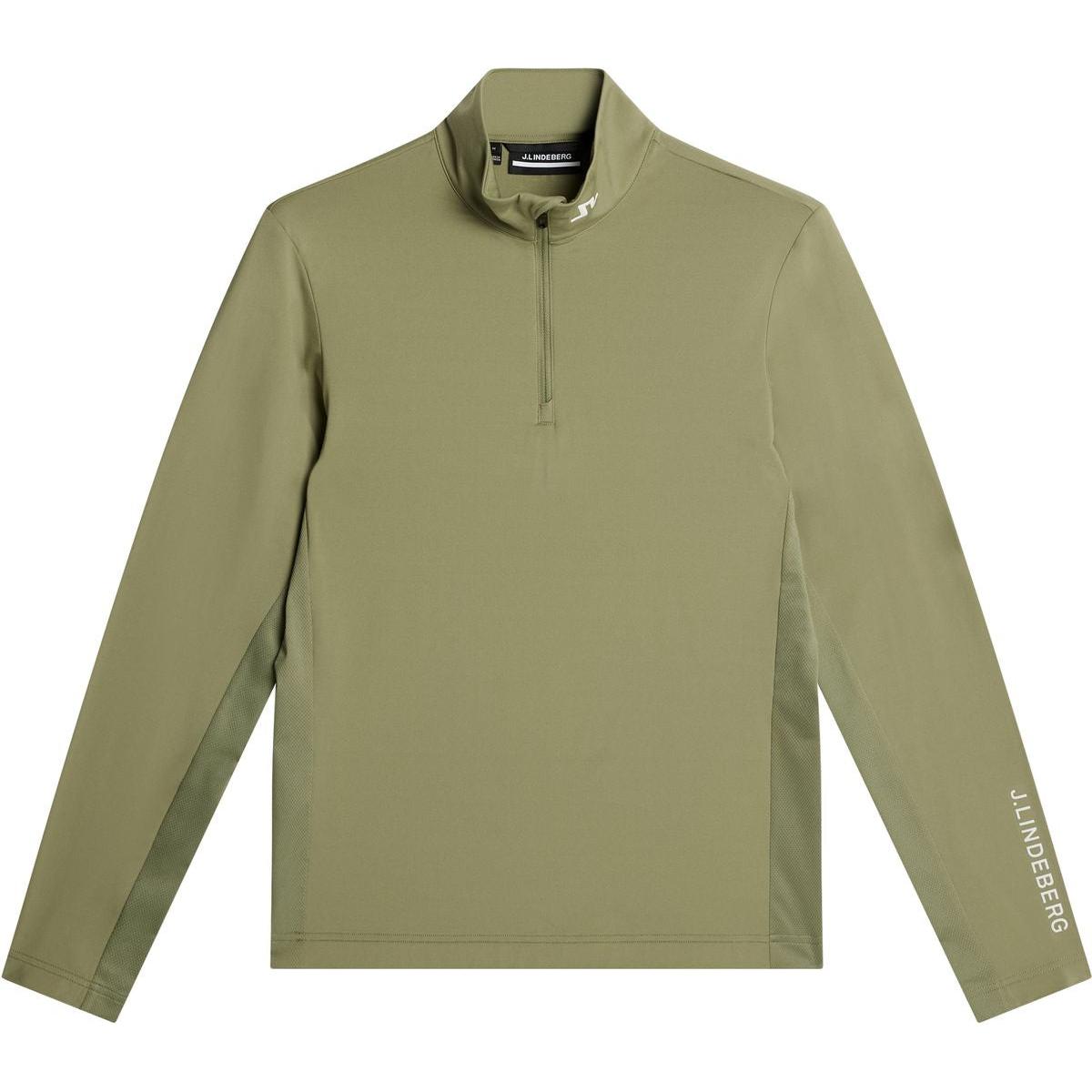 J.Lindeberg Tour Tech Mid Layer, Oil Green, pánská golfová mikina