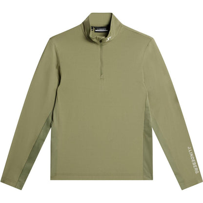 J.Lindeberg Tour Tech Mid Layer, Oil Green, pánská golfová mikina