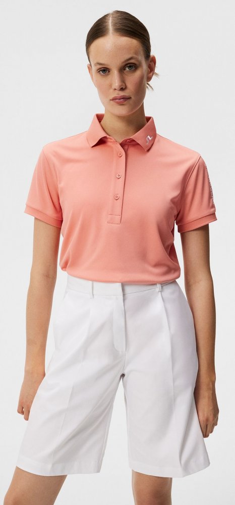 J.Lindeberg Tour Tech Polo, Burnt Coral, dámské golfové tričko J.Lindeberg