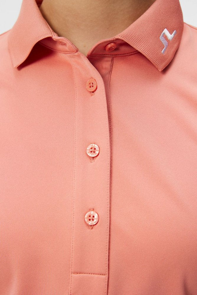J.Lindeberg Tour Tech Polo, Burnt Coral, dámské golfové tričko J.Lindeberg