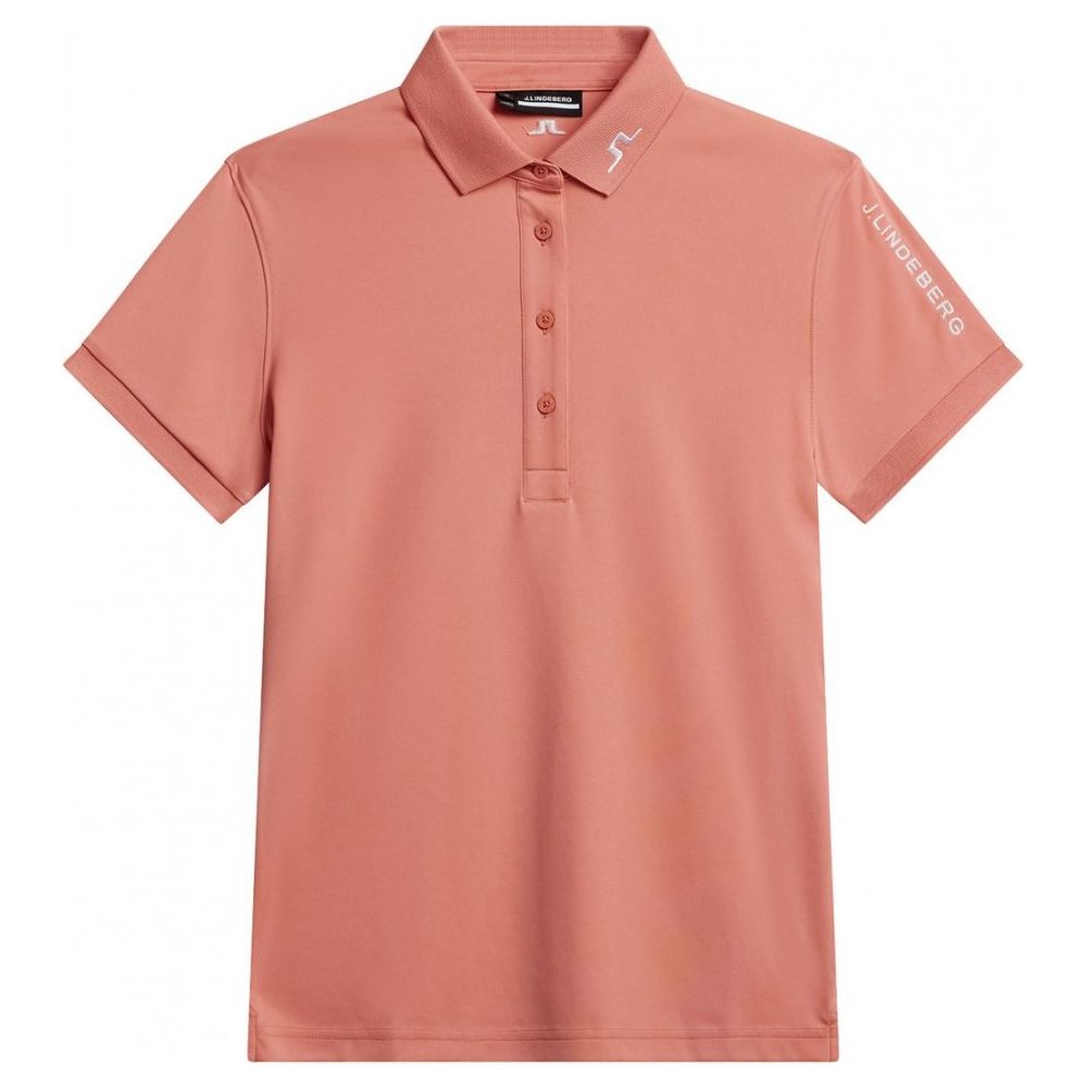 J.Lindeberg Tour Tech Polo, Burnt Coral, dámské golfové tričko J.Lindeberg