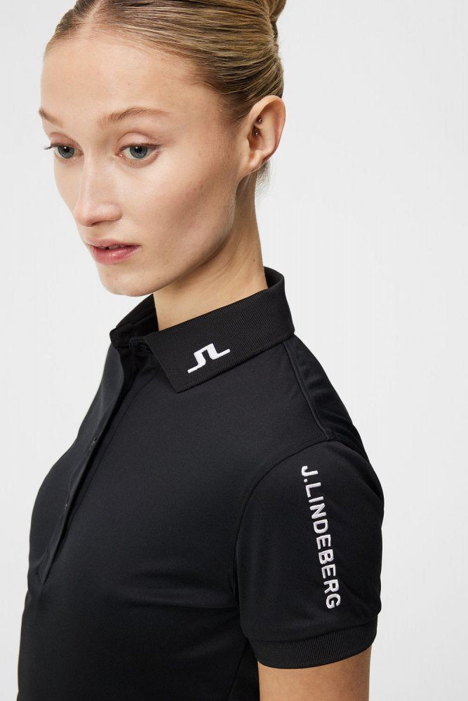 J.Lindeberg Tour Tech Polo, Černé, dámské golfové tričko