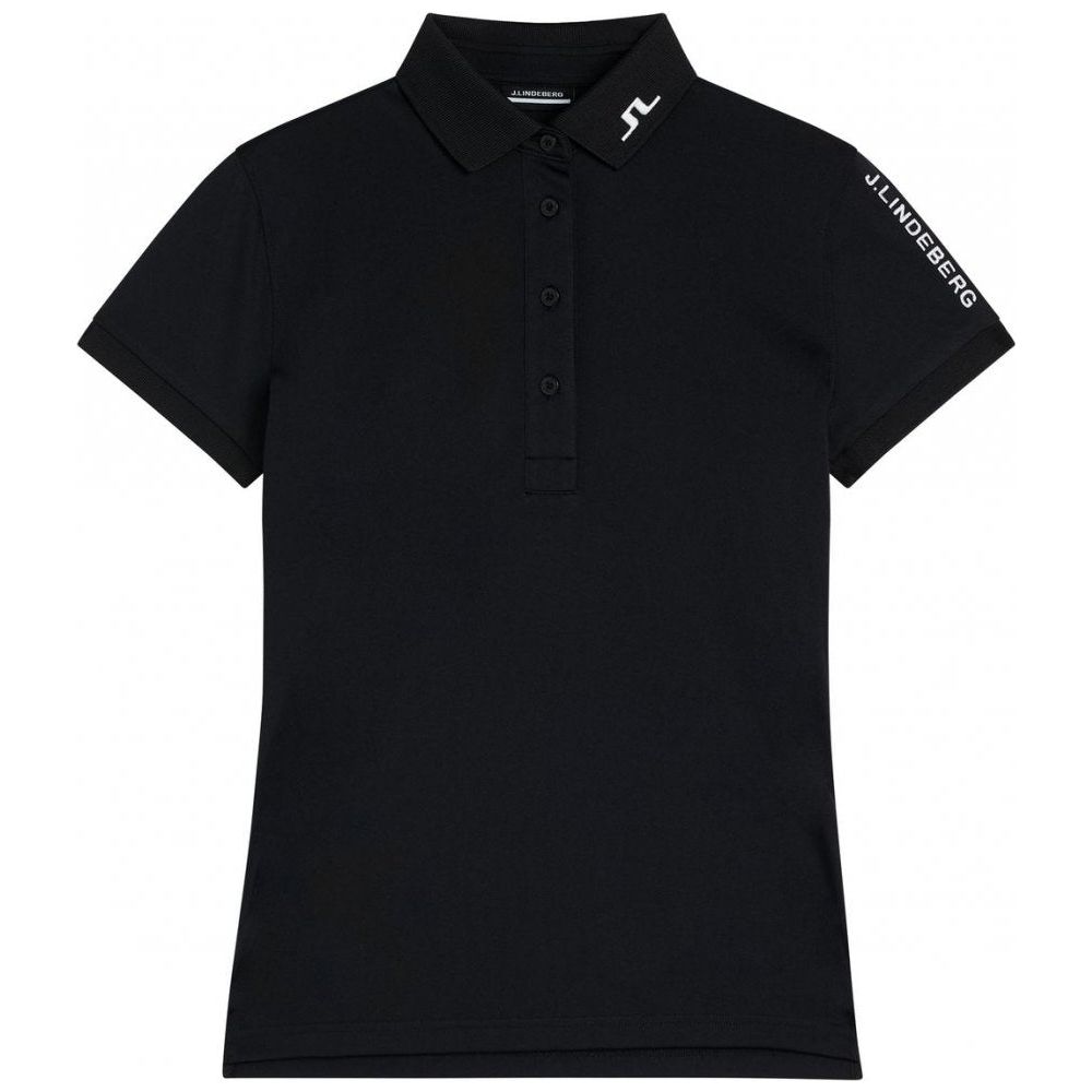 J.Lindeberg Tour Tech Polo, Černé, dámské golfové tričko