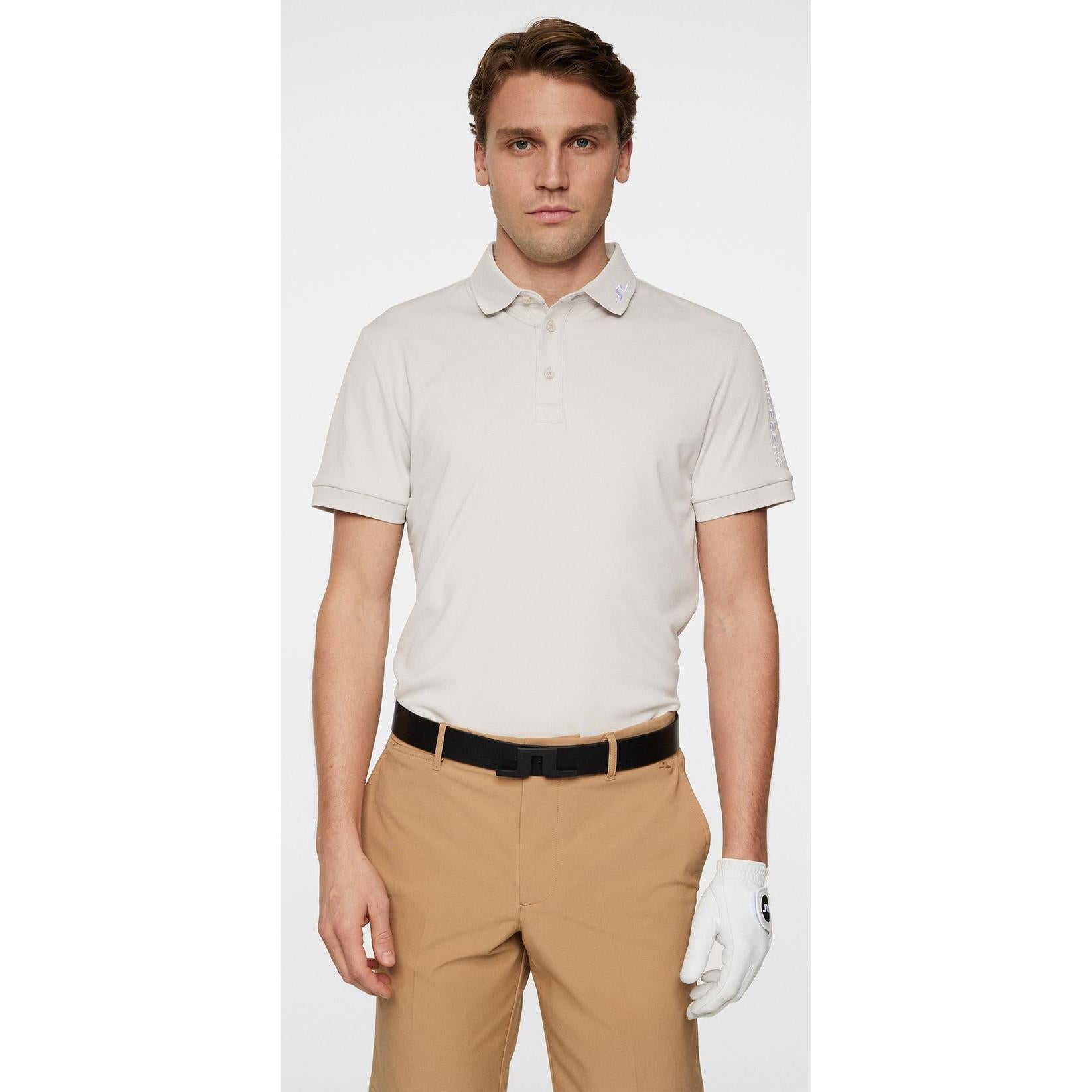 J.Lindeberg Tour Tech Slim Fit Polo, Moonbeam, L, pánské golfové tričko