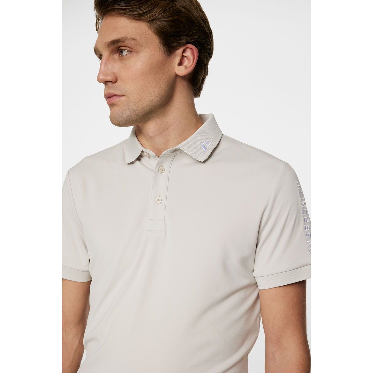 J.Lindeberg Tour Tech Slim Fit Polo, Moonbeam, L, pánské golfové tričko
